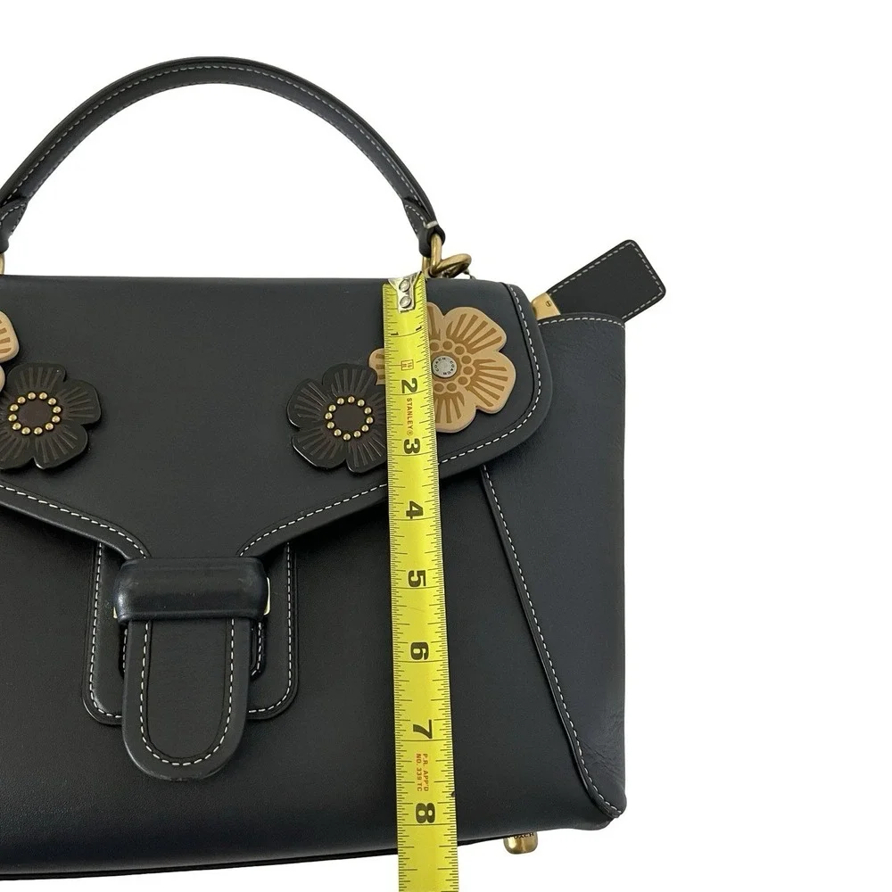 COACH 1941 Courier‎ Tea Rose Glovetanned Leather Satchel Carryall 88348 Navy Bag